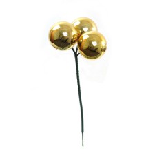 30MM Gold (Shiny) Plastic Ball Pick With 3 Balls (Lot of 1 Box - 2 Dz Per Box.) SALE ITEM
